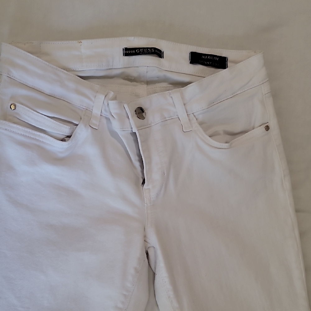 Guess White Skinny Jeans Smooth Texture
